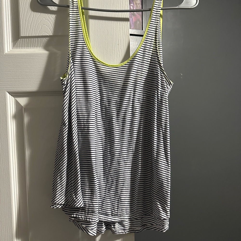 American Eagle Outfitters Gray and White Sleeveless Tank Top